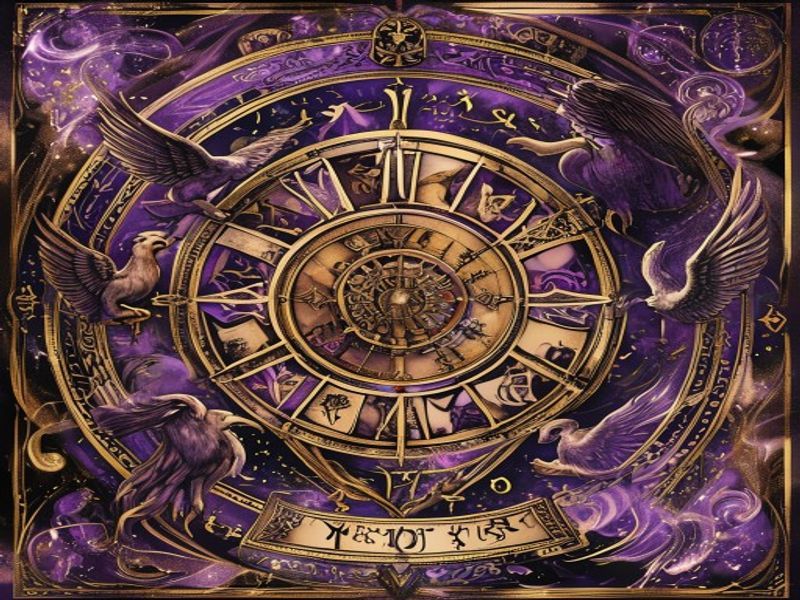 Carta A Roda da Fortuna Tarot com símbolos místicos dourados