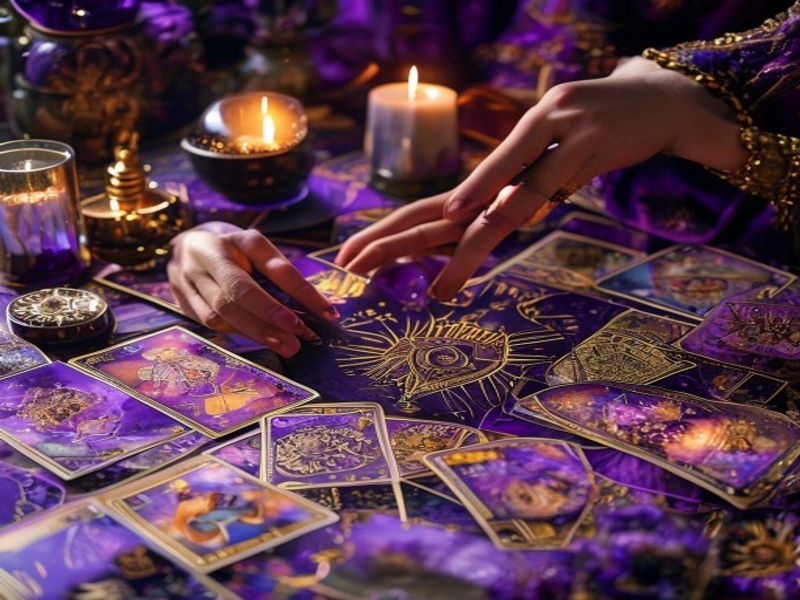 Diferentes spreads de tarot com A Sacerdotisa em análise detalhada