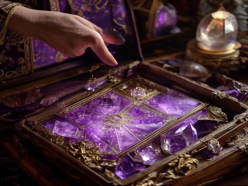 Baralho de tarot sendo guardado cuidadosamente em caixa de madeira